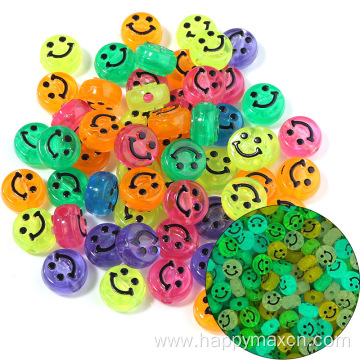 6*10mm fluorescence assorted instant preppy smile beads